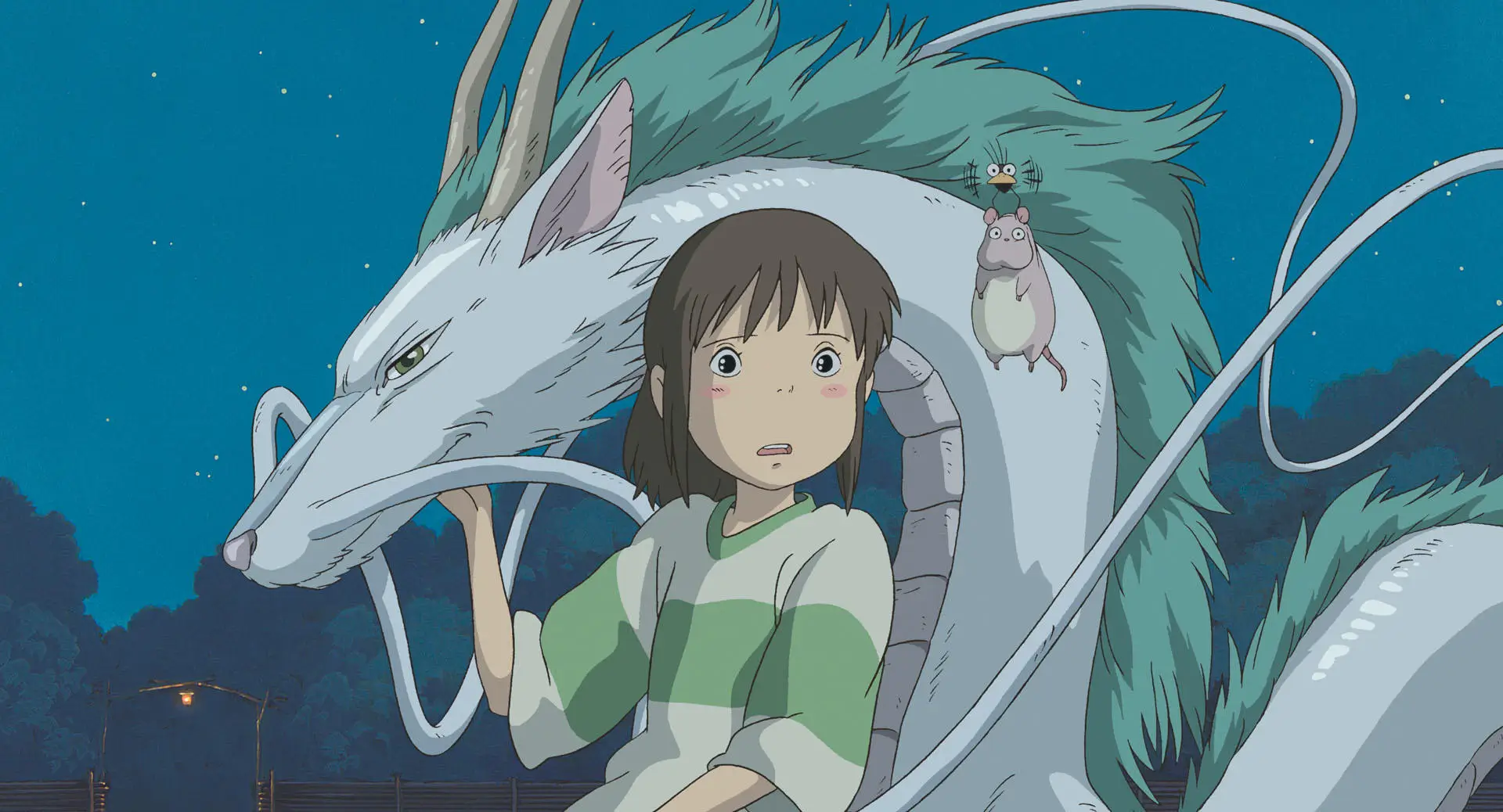 Chihiro kid with a dragon behind her